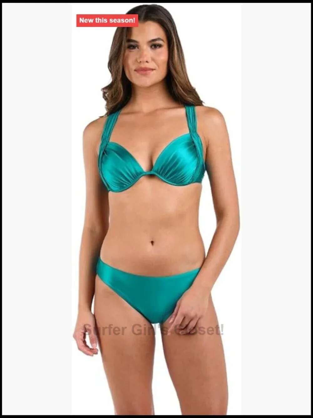 Underwire Draped Bikini Swimsuit Top with Molded Cups